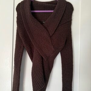 Cozy Brown Wrap Sweater